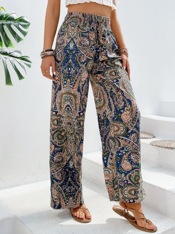 Printed Wide Leg Pants-Teresa's Fashionista LLC