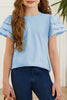 Round Neck Flutter Sleeve T-Shirt-Teresa's Fashionista LLC