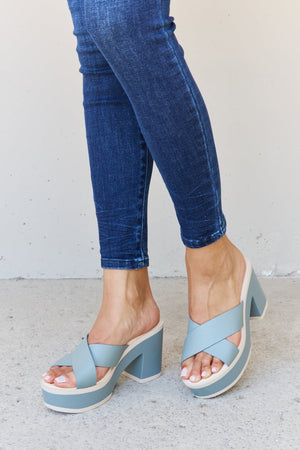 Weeboo Cherish The Moments Contrast Platform Sandals in Misty Blue-Teresa's Fashionista LLC