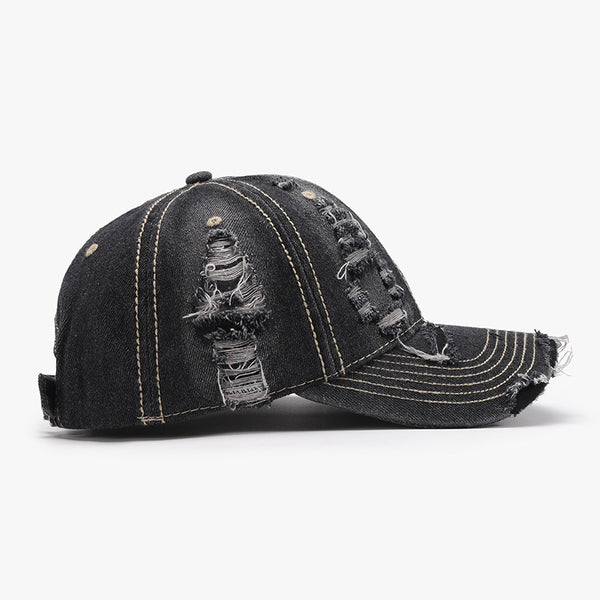 Distressed Adjustable Cotton Baseball Cap-Teresa's Fashionista LLC