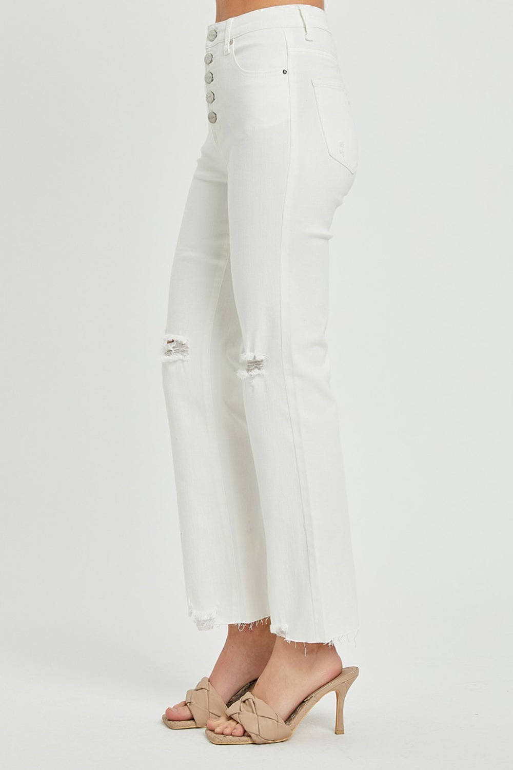 RISEN  Full Size High Rise Button Fly Straight Ankle Jeans - Teresa's Fashionista LLC