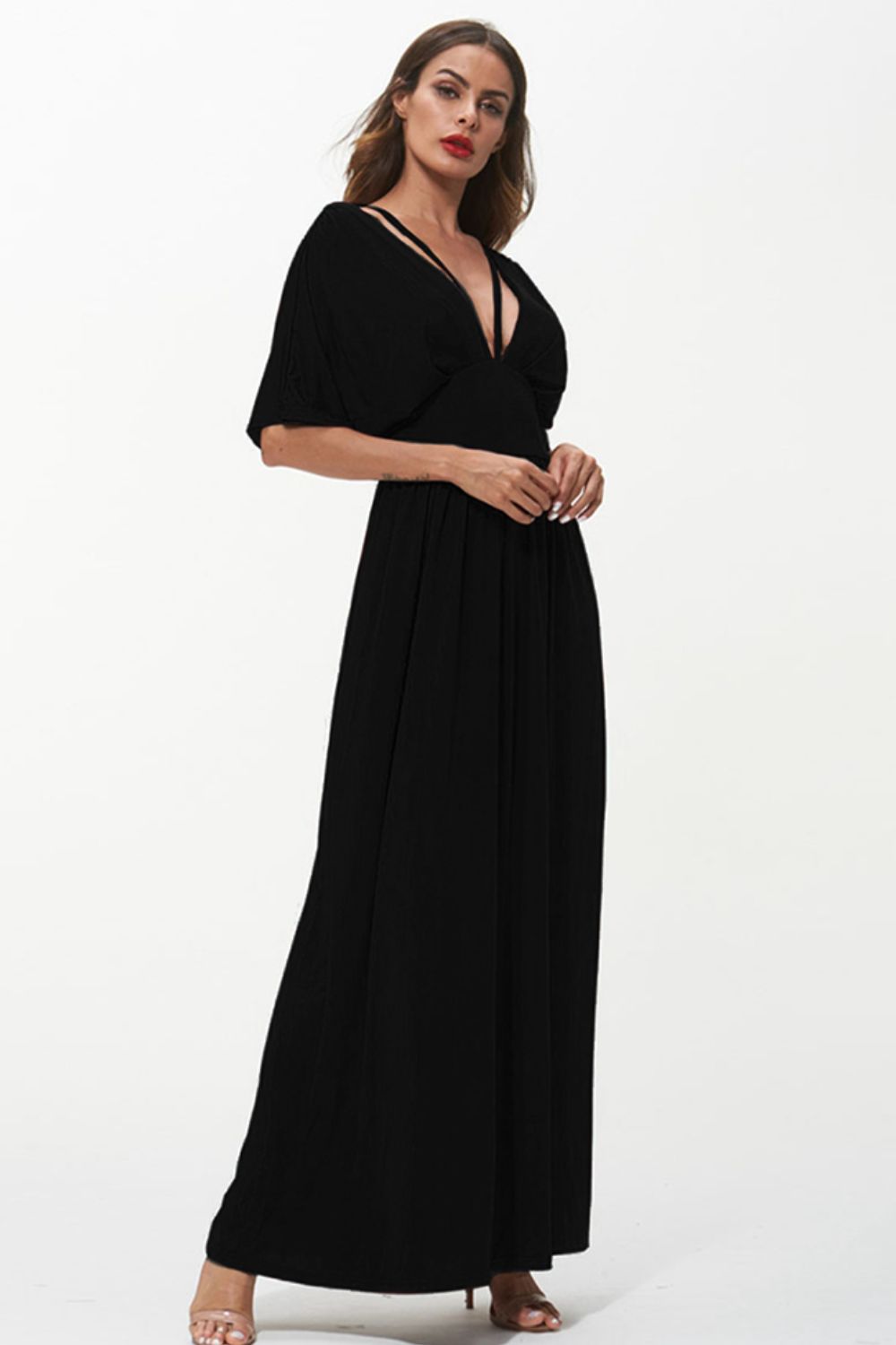 Strappy Neck Maxi Dress-Teresa's Fashionista LLC