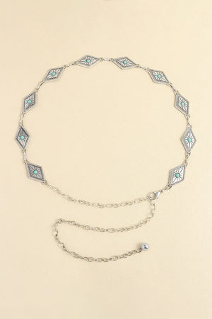 Vintage Turquoise Alloy Belt-Teresa's Fashionista LLC