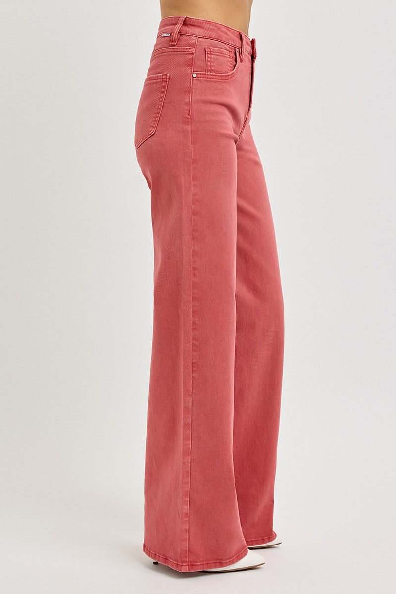 RISEN Full Size High Rise Tummy Control Wide Leg Jeans - Teresa's Fashionista LLC