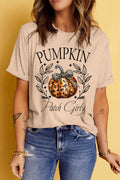 Pumpkin Graphic Round Neck Short Sleeve T-Shirt - Teresa's Fashionista LLC