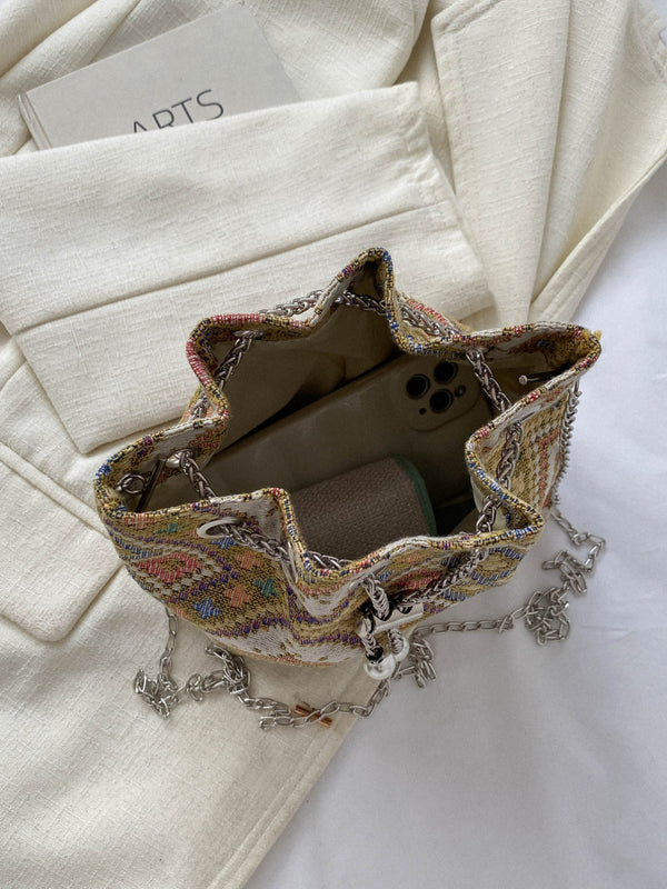 Printed Chain Bucket Bag-Teresa's Fashionista LLC