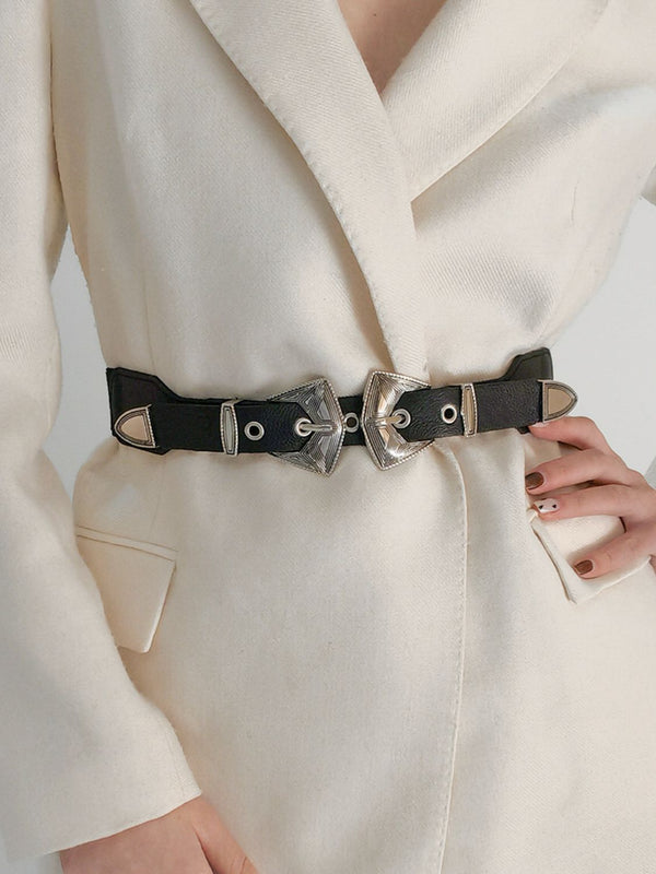Double Buckle PU Leather Belt-Teresa's Fashionista LLC