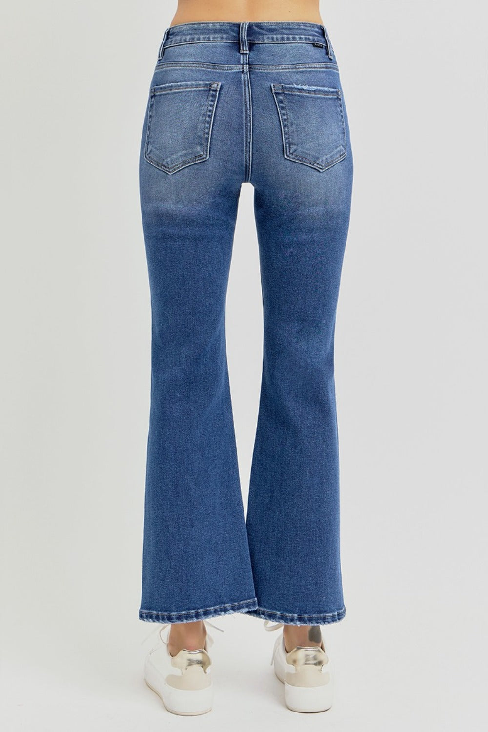 RISEN Full Size Distressed High Rise Crop Flare Jeans - Teresa's Fashionista LLC