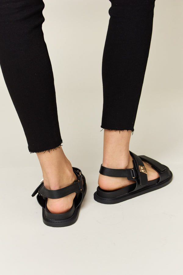 WILD DIVA Velcro Double Strap Slingback Sandals-Teresa's Fashionista LLC