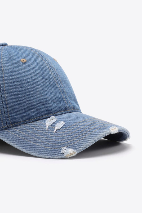 Distressed Adjustable Baseball Cap-Teresa's Fashionista LLC