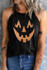 Round Neck Jack-O'-Lantern Graphic Tank Top - Teresa's Fashionista LLC