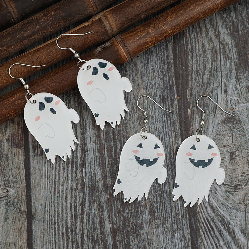 2 Piece Alloy Acrylic Ghost Dangle Earrings - Teresa's Fashionista LLC