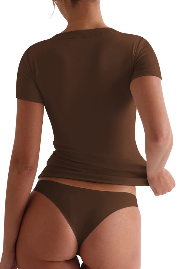 Lovelet Scoop Neck Short Sleeve T-Shirt - Teresa's Fashionista LLC
