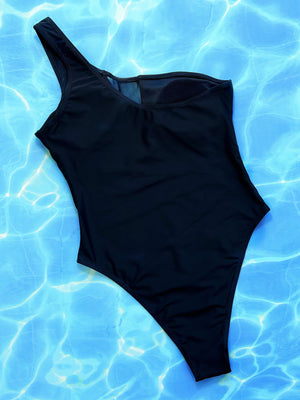 One-Shoulder Sleeveless One-Piece Swimsuit-Teresa's Fashionista LLC