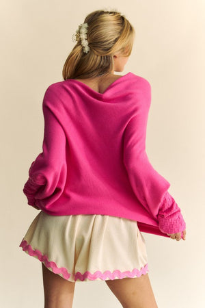Davi & Dani Solid Color Batwing Sleeve Sweater - Teresa's Fashionista LLC