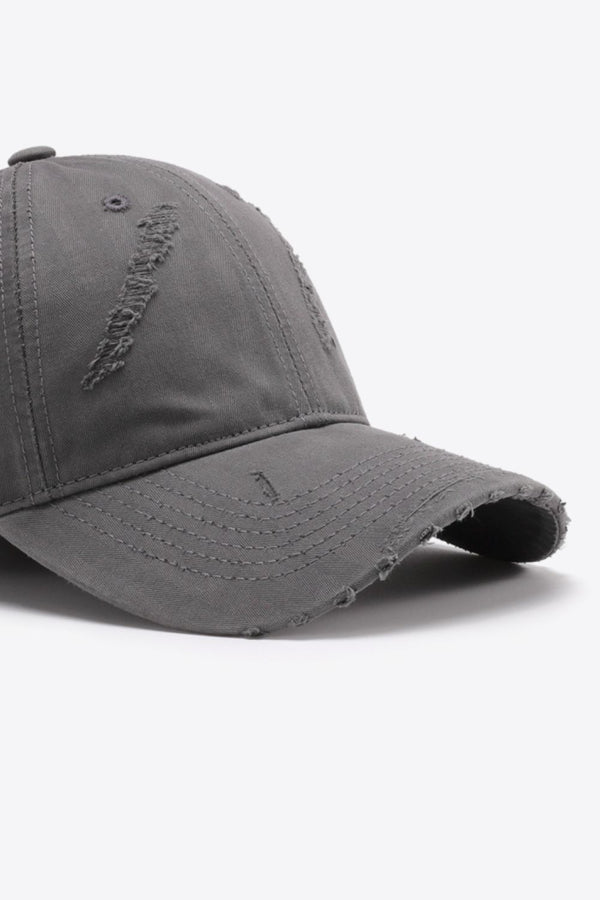 Distressed Adjustable Baseball Cap-Teresa's Fashionista LLC