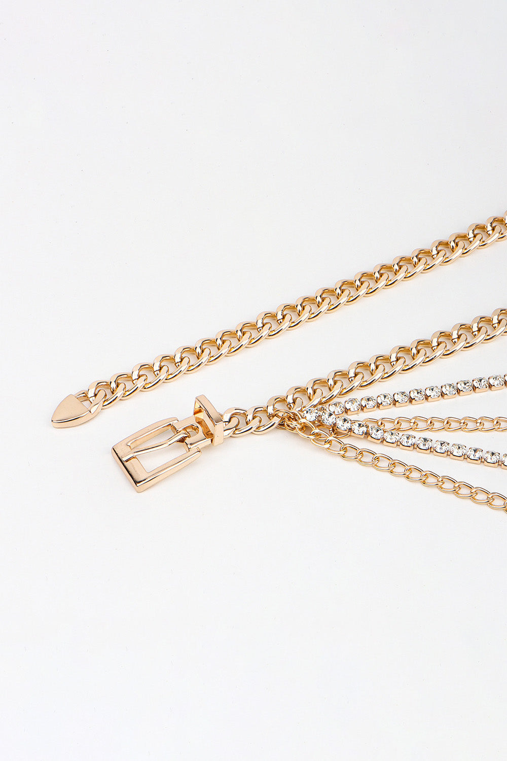 Rhinestone Decor Metal Chain Belt-Teresa&#39;s Fashionista LLC