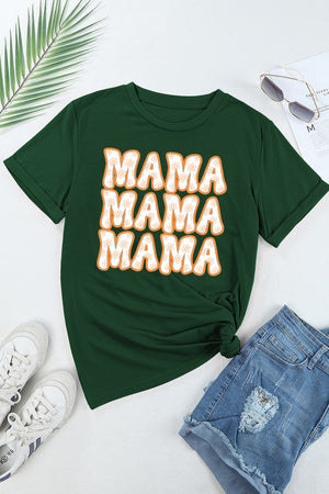 MAMA Round Neck Short Sleeve T-Shirt-Teresa's Fashionista LLC