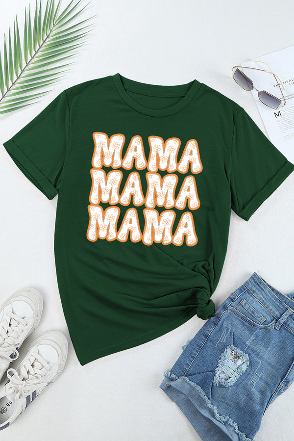 MAMA Round Neck Short Sleeve T-Shirt-Teresa's Fashionista LLC