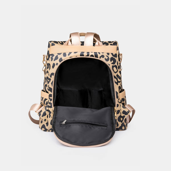 Leopard PU Leather Backpack Bag-Teresa's Fashionista LLC