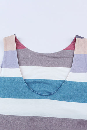 Striped Slit Sleeveless Maxi Dress-Teresa's Fashionista LLC