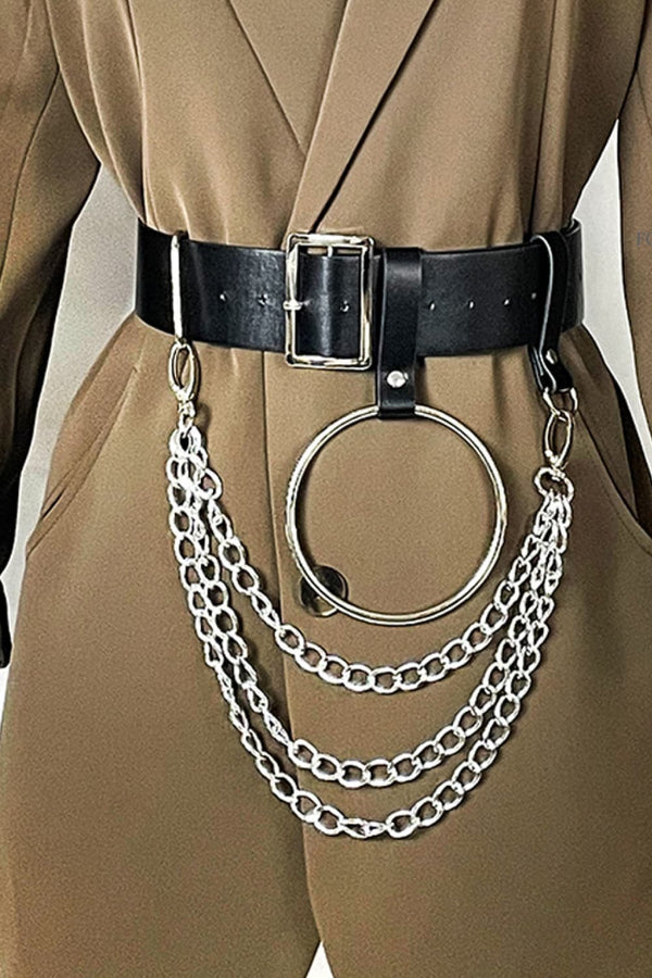 PU Belt with Chain-Teresa's Fashionista LLC