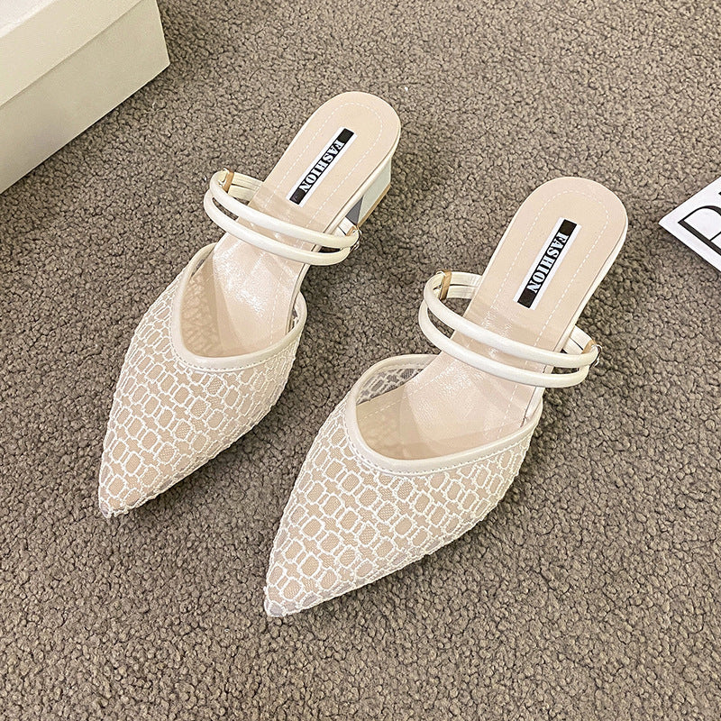 Point Toe Block Heel Sandals-Teresa's Fashionista LLC