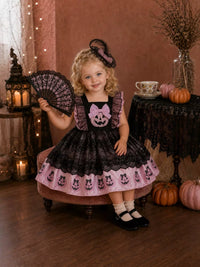 Children's Halloween Lolita Style Pumpkin Print Dress