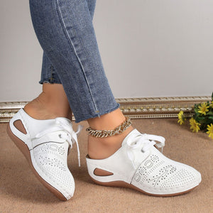 Lace-Up Round Toe Wedge Sandals-Teresa's Fashionista LLC