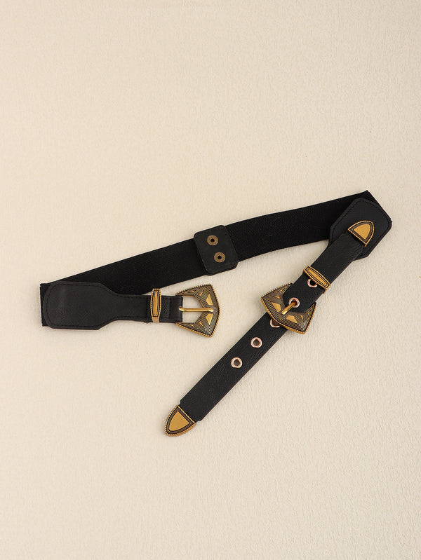 Double Buckle PU Leather Belt-Teresa's Fashionista LLC