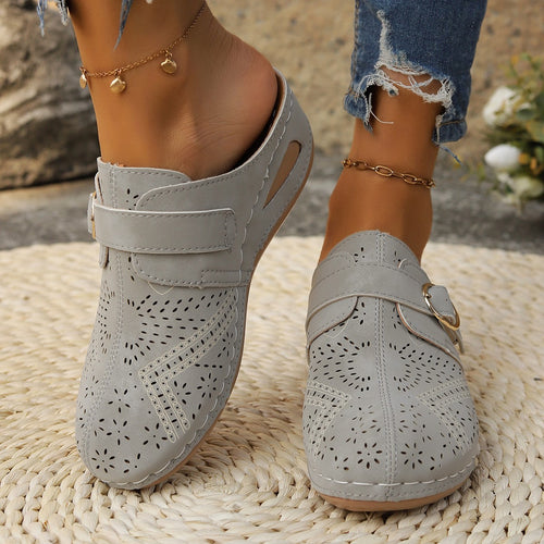 Suede Round Toe Wedge Sandals-Teresa's Fashionista LLC