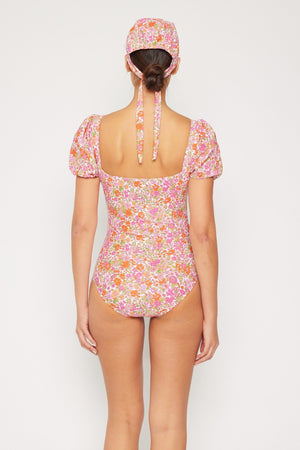 Marina West Swim Floral Puff Sleeve One-Piece-Teresa's Fashionista LLC