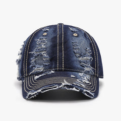 Distressed Adjustable Cotton Baseball Cap-Teresa's Fashionista LLC