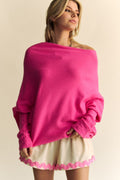 Davi & Dani Solid Color Batwing Sleeve Sweater - Teresa's Fashionista LLC