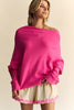 Davi & Dani Solid Color Batwing Sleeve Sweater - Teresa's Fashionista LLC