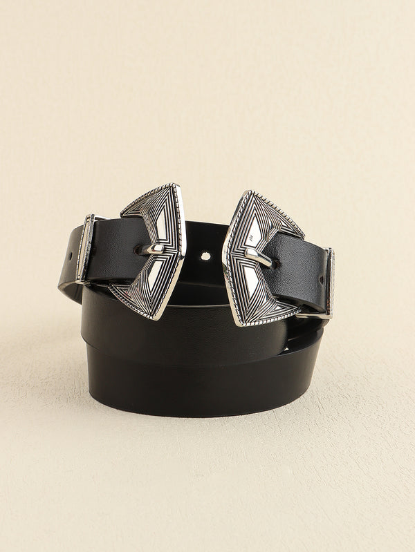 Double Buckle PU Leather Belt-Teresa's Fashionista LLC