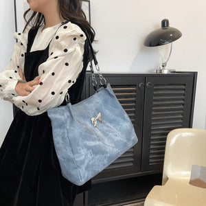 Bow Polyester Medium Tote Bag-Teresa's Fashionista LLC