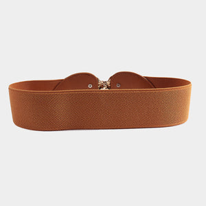 Alloy Leaf Buckle Elastic Belt-Teresa's Fashionista LLC