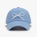 Bow Embroidered Cotton Baseball Cap-Teresa's Fashionista LLC