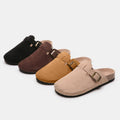 Suede Closed Toe Buckle Slide-Teresa's Fashionista LLC