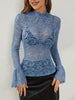 Mock Neck Long Sleeve Lace Top - Teresa's Fashionista LLC