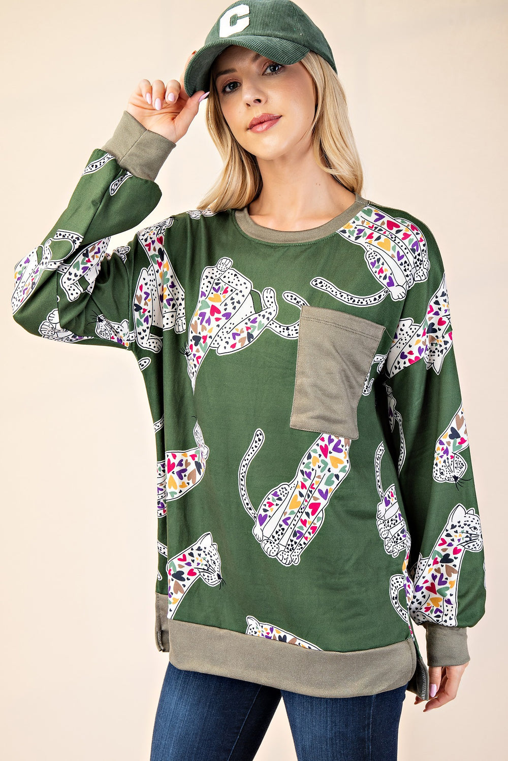 Celeste Full Size Animal Print Contrast Round Neck T-Shirt - Teresa's Fashionista LLC