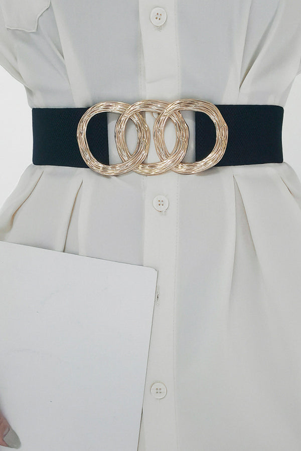 Zinc Alloy Buckle Elastic Wide Belt-Teresa's Fashionista LLC