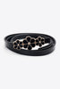 Flower Decor Skinny PU Belt-Teresa's Fashionista LLC