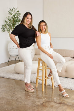 RFM Mini Mia Full Size Tummy Control High Waist Raw Hem Jeans-Teresa's Fashionista LLC