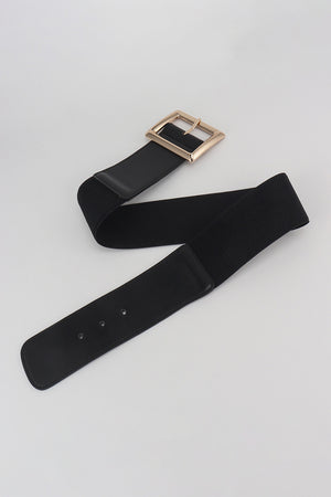 Rectangle Buckle Elastic Wide Belt-Teresa's Fashionista LLC
