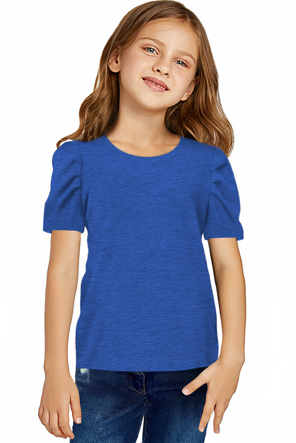Round Neck Puff Sleeve T-Shirt-Teresa's Fashionista LLC