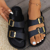 Double Buckle Open Toe Sandals-Teresa's Fashionista LLC
