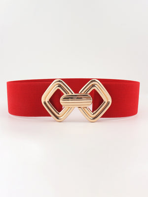 Geometric Buckle Elastic Wide Belt-Teresa's Fashionista LLC