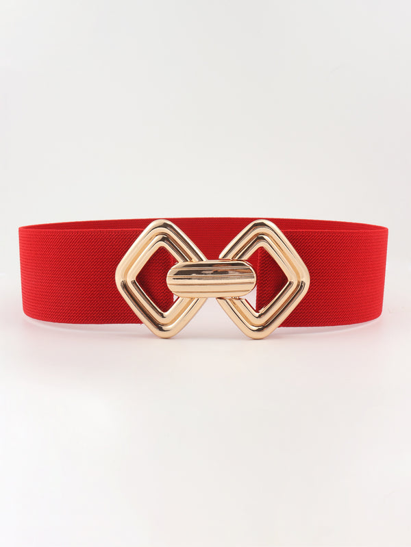 Geometric Buckle Elastic Wide Belt-Teresa's Fashionista LLC